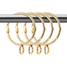 10 قطع/ 30 قطع/ 50 قطع من حلقات الستائر المعدنية مفتوحة بقطر 1.5 بوصة باللون الذهبي والأسود والفضي ، حلقات لتعليق الستائر وخطافات لعصي ستائر غرفة المعيشة وعصي ستائر أحواض الاستحمام