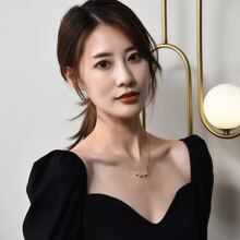 1pc New Style Heart-Linked Four-Leaf Clover Necklace, Foldable Heart Shape Fashion Choker Necklace, Suitable For Daily Wear