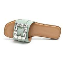 Slippers With Decorative Buckle And Ergonomic Insole - Green - View 4