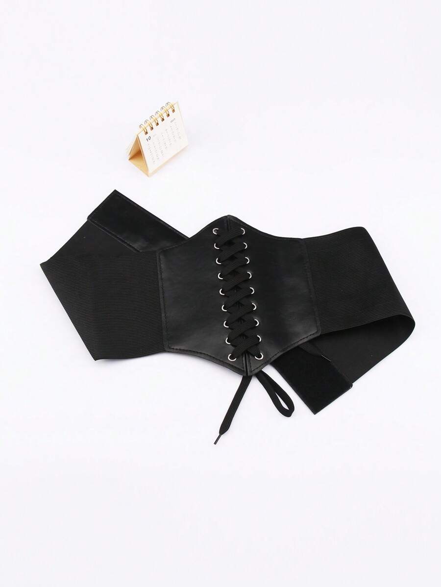 1pc Solid Color Palace Style Vintage Elegant PU Leather Waist Belt