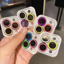 适用于 16 Pro Max 和 15 Pro Max 的荧光镜头保护膜，适用于 14 Pro Max 的镜头盖，适用于 13/12 后置摄像头，适用于 11 Pro Max 的防刮膜 - 藍橙綠 - 查看 3