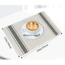 Rectangular Placemat Kit For Table Setting Placemat Dinner Sousplast 30x45cm - Marrón Mocha - Ver 7