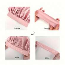 [Pink Satin Bonnet] Soft Luxurious Pink Satin Bonnet - Adjustable Tie Band & Bow Accent, Comfortable Ruffled Design For A Snug Fit, Hair Protection | Satin Cap | Smooth Satin Finish For Women & Men