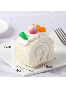 Toalla con diseño de rollo de pastel de fruta realista, modelo de exhibición de postre, utilería para fotografía de sesión de té de la tarde