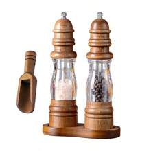 1PC/2PCS/3PCS 优质实木手动胡椒研磨器 - 适合黑胡椒、花椒和海盐 - 适合家庭和餐厅使用的理想厨房小工具 - 棕色 - 查看 13