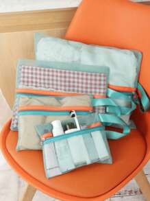 4 件套衣服内衣收纳袋旅行收纳整理袋便携式旅行网袋 - 彩色 - 查看 5