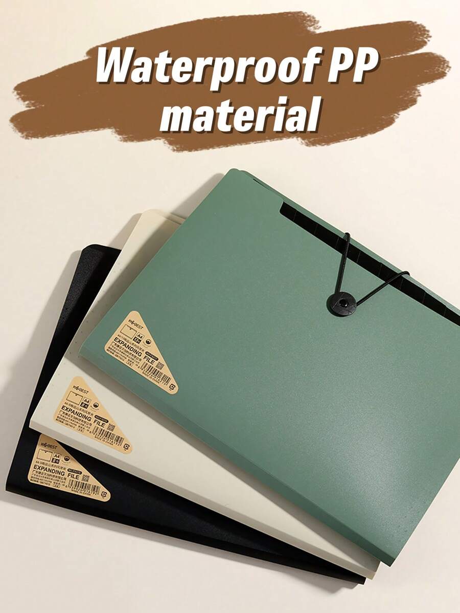 1个多层风琴式文件袋，简约便携式文件收纳袋，办公文件袋，考试回形针收纳器 - 彩色 - 查看 1