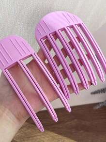 2pcs Women's Resin 6-Tooth And 3-Tooth Claw Hair Clips, Minimalist Daily Hair Styling Tools, Slouchy Front Hair Bangs Shaper For Voluminous Root