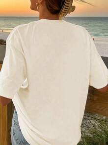 纽约印花女式休闲宽松大码短袖上衣夏季