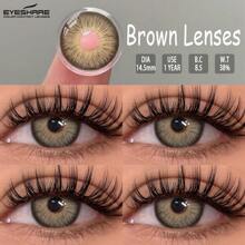 EYESHARE 新款彩色隐形眼镜 自然棕色眼镜片 灰色美瞳 时尚绿色彩色隐形眼镜 蓝色眼部化妆镜片 每年使用 14.5 毫米 1 对/2 件 - 年拋 - 查看 5