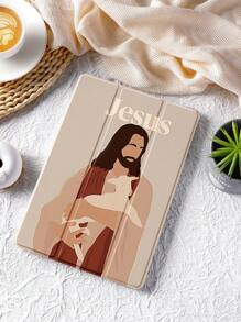 1 pieza Funda protectora plana con estampado de Jesús y el cordero, compatible con iPad 10.2 pulgadas, iPad Pro 11 2021/2020/10a generación/Mini 4/5/6, Galaxy Tab A8 10.5 pulgadas 2022, Matepad 10.4/Tab, con ranura para lápiz, compatible con modo de suspensión/activación automática - Multicolor - Ver 1