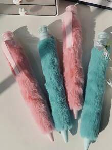 1pc Extra Large Plush Roller Ball Pen, 1.0mm Tip, Black Ink, Suitable For Office, School Writing, Back To School Gift