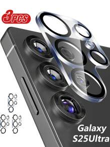 3 件相机镜头保护膜,适用于三星 Galaxy S25 Ultra,9H 钢化玻璃镜头盖,防刮擦,兼容闪光灯和夜间摄影,生日、家人、朋友礼物镜头保护膜,手机配件防水防震防摔防摔防指纹全覆盖 - 無色 - 查看 2