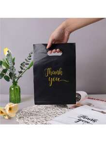 20pcs/50pcs Gift Bags, Plastic Bags, Shopping Bags, Tote Bags, Supermarket Shopping Packaging Bags, Holiday Party Gift Packaging Bags