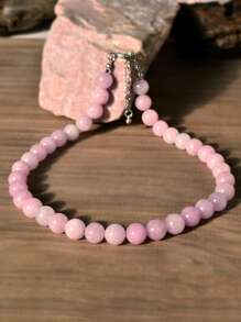 Collar gargantilla con cuentas hecho a mano con amuleto natural de 12 mm, adecuado para uso diario, regalo del Día de la Madre, gargota con 6 mm/8 mm/10 mm/12 mm (color de piedra natural aleatorio)