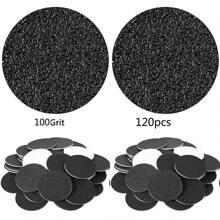 120 片可更换砂纸盘 2 趾补充盘 替换砂纸垫盘 足部锉刀盘 老茧盘 适用于电动足部锉刀 死皮老茧（80 粒度、180 粒度） - 黑色 - 查看 10