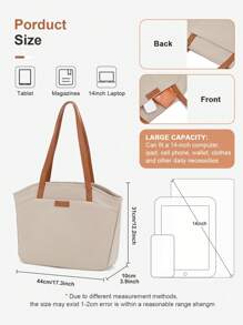 Floless Bolso de mano, bolso de negocios para mujeres, bolso de hombro para ordenador portátil de 14 pulgadas, bolso grande con cremallera para mujeres, bolso de compras, bolso de viaje para el trabajo, mochila escolar, adecuado para adolescentes, mujeres y estudiantes universitarios, perfecto para volver al colegio, la universidad, la escuela secundaria y el primer día de clases
