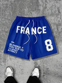 New Men's Letter Printed Loose Shorts