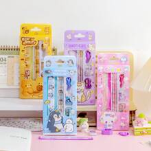 1 pieza Estuche para lápices con inspiración animal, que cumple con múltiples necesidades, set de 6 piezas de artículos de papelería como regalo, artículos de papelería portátiles