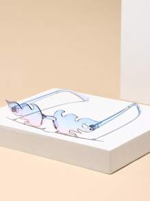 1 para damskich, dekoracyjnych, modnych okularów PC w kształcie płomienia, odpowiednich na Halloween, święta, przyjęcia urodzinowe