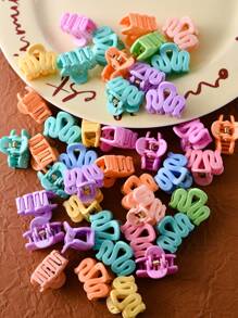 30 件/套女士糖果色波浪发爪夹时尚刘海夹发夹发饰 - 彩色 - 查看 2