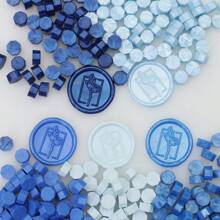 100pcs/Bag Blue Wax Sealing Beads, Octagonal Shape, Used For Envelope Seals, Wedding Invitations, Gift Packaging