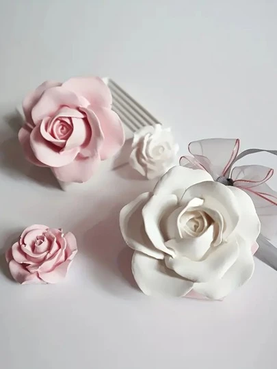 Elegant Valentine's Day Rose Silicone Mold - Perfect For DIY Soaps, Candles, & Plaster Ornaments, Realistic Flower Design With Detailed Petals And Center, Valentine Silicone Mold