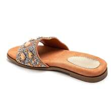 Casual Slippers With Decorative Straps, Ergonomic Footbed Design - Peach - View 3