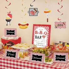 Red Gingham Picnic Party Decoration Supplies 4 X 6 Inch Italian Themed Party Chalkboard Tent Cards Double Sided Mini Blackboard Labels For Picnic BBQ Ba By Shower Wedding Table Number Food Place