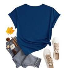 Playera Blusa Divertida De Capybara Tomando Jugo Ropa De Mujer Capibara - Azul - Ver 2