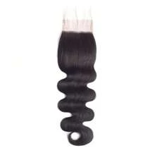 Body Wave Closure 4x4 Free Part Closure Brazilian Human Hair Closure Body Wave Lace Top Closure Human Hair Virgin Human Hair Weave Swiss Lace Closures With Baby Hair Natural Black Color - Natural & Black - View 6