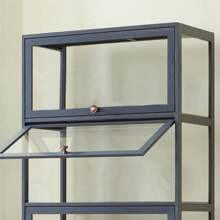 Acrylic Figurine Display Cabinet, Home Floor Shelf, Collection Cabinet - Black - View 3