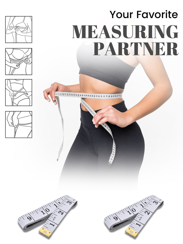 2pcs/5pcsMeasurement Tape,Soft Ruler Measuring For Body Weight Loss Fabric Sewing Tailor Cloth Vinyl Measurement Craft Supplies, 60-Inch Double Scale Ruler, Suitable For Home Use, Body Measurement, Clothing Cutting, Hand-Made Measurement, Etc.