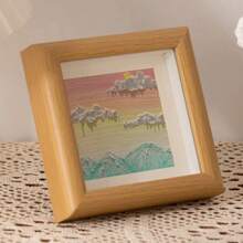 Oil Painting Stick Picture Frame Pendulum Table Mini Square Hollow Picture Frame Wooden DIY Frame Photo Frame