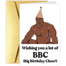 生日快乐，BBC（大块头帅哥）——趣味肌肉男生日贺卡，送给姐妹、兄弟、朋友、家人、同事、同学的最佳礼物，适合愚人节和复活节