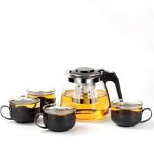 1pc Glass Teapot Set, Large Capacity Teapot With Filter, Heat Resistant Household Tea Maker, Tea Kettle, For Outdoor, Camping