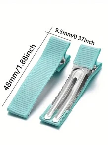 50pcs Polyester Fiber Hairpins In Multiple Colors, 1.88-Inch DIY Handmade Double-Pronged Duckbill Cards With Iron Alloy, Simple Solid Pattern, Suitable For All Seasons, Suitable For Teenagers, Very Suitable For Handcrafting And Outdoor Activities