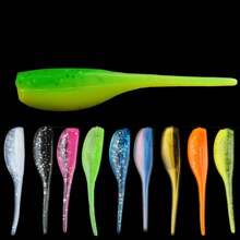 50pcs/Set 5cm/1.96in Soft Lure Bait, Dual-Color Tadpole Artificial Fishing Baits, Outdoor Saltwater Boat Fishing Lures, Fishing Accessories (Assorted Colors)