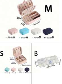 1 pièce Boîte de rangement pour bijoux rectangulaire en PU, boîte d'organisateur de bijoux portable, plateau de maquillage de vanité, boîte d'affichage de bijoux de voyage pliable à plusieurs compartiments, boîte-cadeau pour bijoux, style minimaliste à rabat, grande capacité, convient pour les bagues, colliers, boucles d'oreilles, montres, rouges à lèvres, etc., accessoires de chambre, fournitures de voyage en plein air, avec fermeture à bouton de sécurité, style international élégant, convient pour les voyages et l'utilisation domestique, cadeau idéal pour les filles