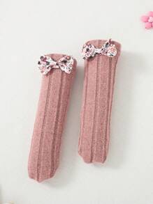 Summer Baby Girl Cute Pink Ditsy Floral Cap Sleeve Romper & Bow Socks & Headband Set