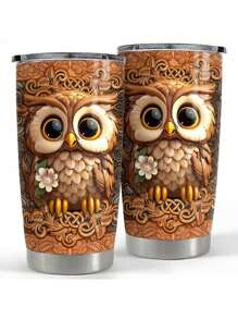 20oz Creative Customized Pattern Stainless Steel Double Layer Insulated Travel Mug, Keeps Hot/Cold, Portable