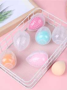 1PC Makeup Sponge Storage Box Beauty Sponge Stand Storage Box Makeup Blender Powder Puff Overhead Cosmetic Transparent Powder Puff Box - Organize Your Makeup Sponges (Not Including Beauty Eggs) With This Portable And Compact Storage Box,For Holiday Beach, Bathroom Collection, Bedroom Collection, Large Capacity