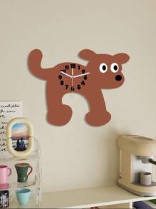 1 pieza, Reloj de pared decorativo con estilo de dibujos animados de gato y perro, silencioso, sin sonido de tic-tac. Para sala de estar, dormitorio, aula, decoración del hogar. Regalo de Navidad y cumpleaños. - Reloj de pared con forma de gato y perro - Ver 2