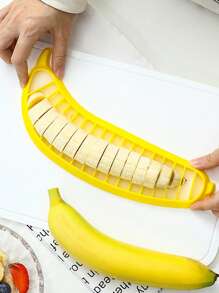 1个/2个装香蕉切片器，水果切刀，香蕉切片器，沙拉水果拼盘分离器，水果切片器，手动香蕉切片器，一键式香蕉切片工具，带塑料刀片 - 彩色 - 查看 4