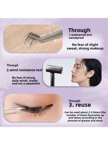 60 grupos/10 filas de pestañas postizas de conejo de nueve colas sin pegamento para gatos de cara grande, pestañas de zorro de nueve colas autoadhesivas y segmentadas, una herramienta de maquillaje indispensable para viajar