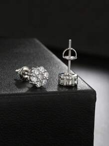 Illusory 1 Paar Blumen Spirale Kupfer Strass Ohrstecker, Hip-Hop Straßen Stil Ohrringe