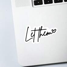 1/2/5 miếng dán truyền cảm hứng "Let Them" - Miếng dán sức khỏe tinh thần và chăm sóc bản thân có họa tiết trái tim, giấy, dùng cho sổ tay Bullet Journal, sổ kế hoạch, máy tính xách tay, bình nước, ốp điện thoại - Thiết kế màu xanh ngọc và trắng thanh lịch - Nhiều màu - Xem 6