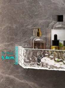 1 Piece Glacier Textured Wall Shelf For Bathroom; Corner Shelf For Shower Without Perforation Required For Bathroom; Storage Shelf Above Toilets; Organizer Of Makeup And Skin Care For The Sink; Wall Storage Shelf For Kitchen Decoration, Bathroom, Autumn Decoration,Birthday Decarations,New Year Gifts,Valentine's Day Gifts(Let It Sit For 24 Hours Before Use) - Transparent - View 10