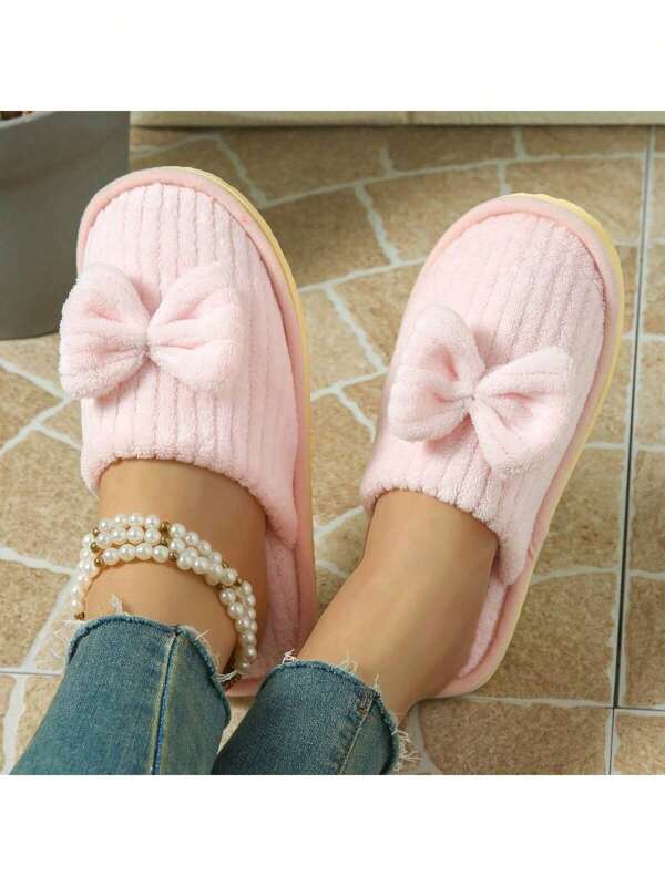 Modische neue gestreifte Schlupfschuhe mit Schleife, bequeme Slip-On Schuhe für Frühling, Herbst und Winter