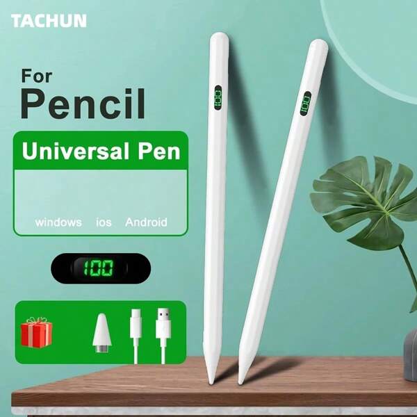 Kompatibel mit Apple Pencil, Palm Power Display, iPad Pencil Stift Stylus für iOS iPad Mini, Air, Pro, kompatibel mit Apple Pencil mit LED Anzeigen, Handballerkennung, kompatibel mit iPad Pro 11 Zoll, iPad Air 4, Air 5 10,9 Zoll, iPad 10,2 Zoll, iPad Pro 12,9 Zoll, iPad Pro 13 Zoll 2024, 2022, 2021, 2020, 2019, 2018, iPad 30 Minuten Schnellladung